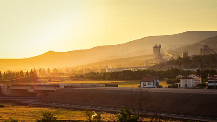 sunset in the mountains, sivas, turkey