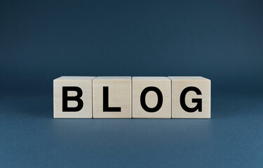 Blog. Cubes form the word Blog.