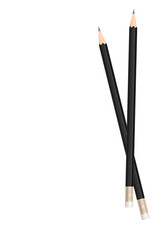 Pencil, eraser and paper. Stationery object set.