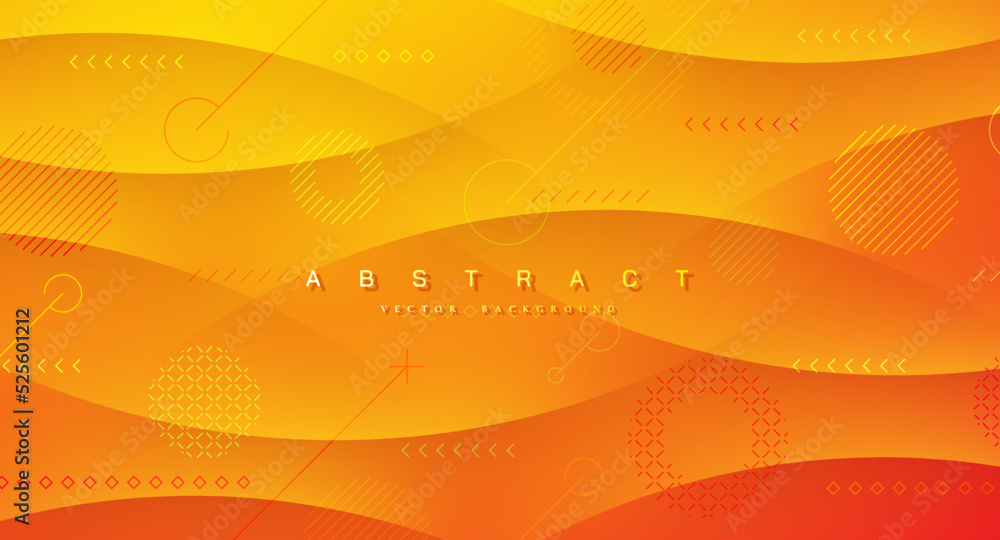 Poster abstract orange gradient background. orange vector background with abstract lines pattern.