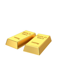Gold bars. Gold bullion. Gold ingot. 3D element.