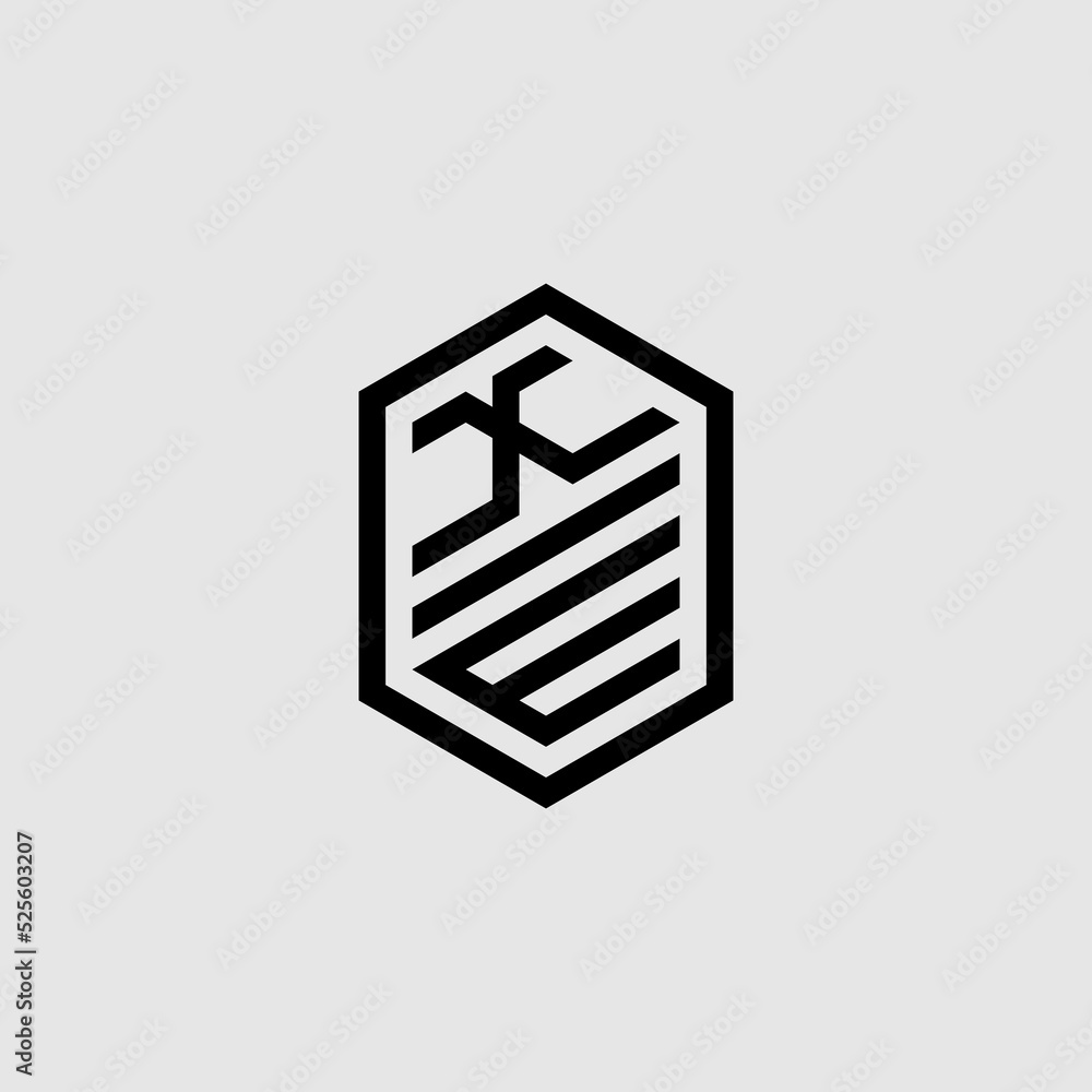 Canvas Prints XW bold line geometric initial logo design which is good for branding