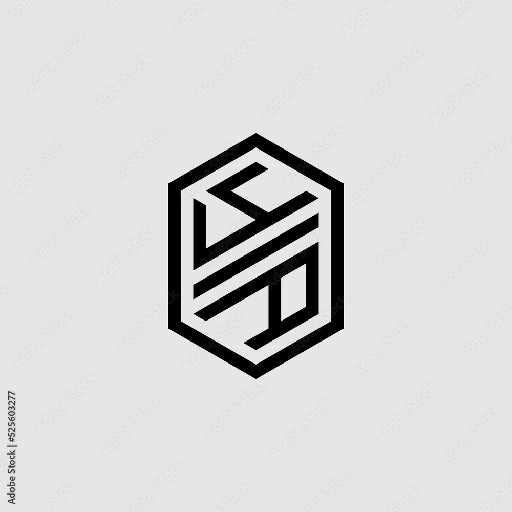 Canvas Prints YA bold line geometric initial logo design which is good for branding