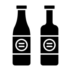 Fototapeta na wymiar Wine Bottles Glyph Icon