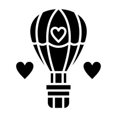 Hot Air Balloon Glyph Icon