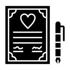 Wedding Contract Glyph Icon
