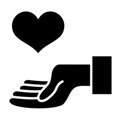 Give Heart Glyph Icon
