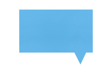 Speech balloon shaped blue square paper isolated on transparent background. communication bubbles.