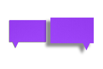purple paper and black shadow speech bubble image isolated on transparent background communication bubbles