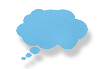 blue paper clouds and shadows speech bubble image isolated on transparent background Communication bubbles.
