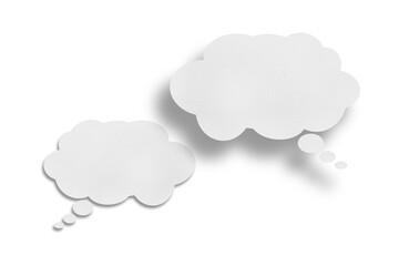 white paper clouds and shadows speech bubble image isolated on transparent background Communication bubbles.