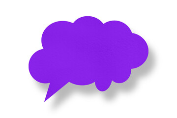 purple paper clouds and shadows speech bubble image isolated on transparent background Communication bubbles.