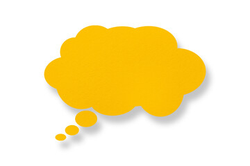 yellow paper clouds and shadows speech bubble image isolated on transparent background Communication bubbles.