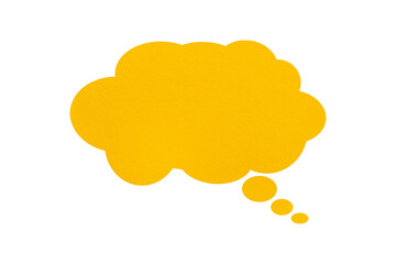 yellow paper clouds speech bubble image isolated on transparent background Communication bubbles.
