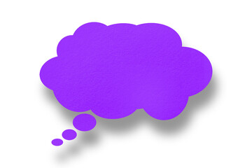 purple paper clouds and shadows speech bubble image isolated on transparent background Communication bubbles.