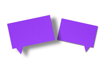 purple paper and black shadow speech bubble image isolated on transparent background communication bubbles