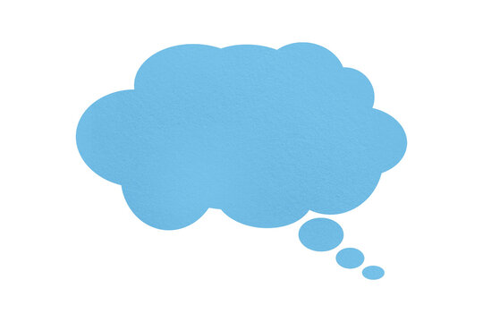 cloud blue paper speech bubble image isolated on transparent background Communication bubbles.