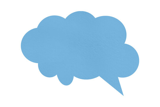 cloud blue paper speech bubble image isolated on transparent background Communication bubbles.