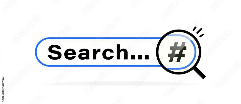 Aufkleber search bar geometric badge. web ui design element for web site or browsers. message bar with magnify