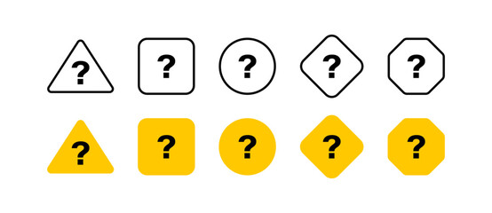 Question mark collection. Set question sign. Logo design. Vector illustration