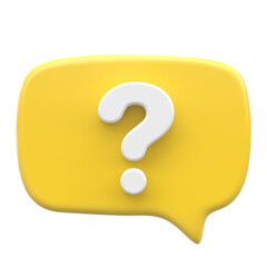 Question mark sign icon. Live chat. 3D icon.