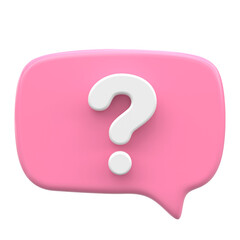 Question mark sign icon. Live chat. 3D icon.