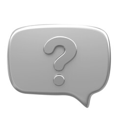 Question mark sign icon. Live chat. 3D icon.