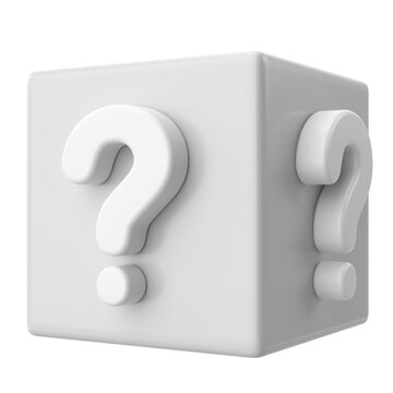 Mystery box. Question mark sign. 3D element.