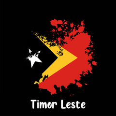 Timor Leste flag, attractive and simple paint model