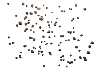 Falling rocks isolated transparency background.3d rendering illustration.