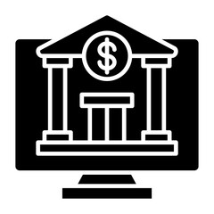 Online Banking Glyph Icon
