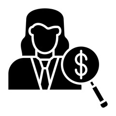 Female Auditor Glyph Icon