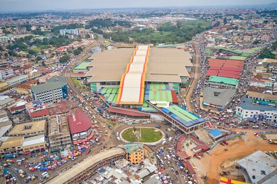 Aerial view of whole Kumasi market