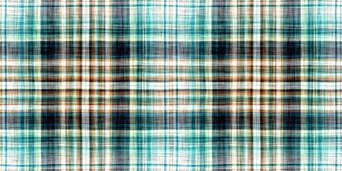 Teal rustic coastal beach house border check fabric tile. Seamless sailor flannel edging trim textile. Gingham rustic banner ribbon endless tape.
