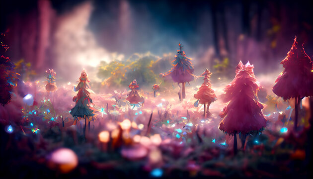 Fantasy Feenlandschaft wie aus einem M&auml;rchen