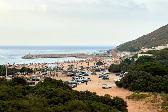Panoramic view over Dalia beach in Morocco