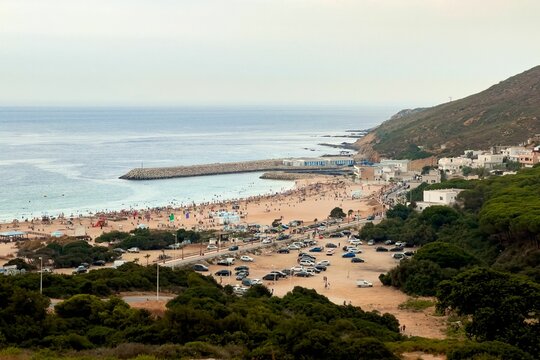 Panoramic view over Dalia beach in Morocco