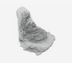 3d illustration of the Barbados Map isolated on a white background