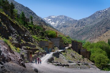 Small village of Imlil in the Atlas Mountains of Morocco