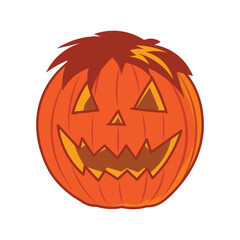 Haloween pumpkin face vector illustration, perfect for t shirt design, sticker and haloween event logo
