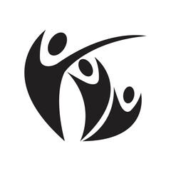 Adoption and community care Logo template vector icon