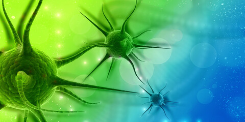 3d render Corona virus microscopic view