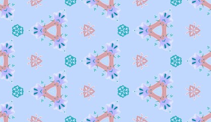 Abstract floral seamless ornament.Abstract pastel pattern.Design for decorating,background, wallpaper, illustration, fabric, clothing, batik, carpet, embroidery.