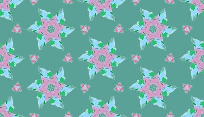 Abstract floral seamless ornament.Abstract pastel pattern.Design for decorating,background, wallpaper, illustration, fabric, clothing, batik, carpet, embroidery.