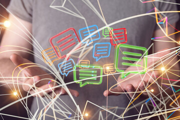 email icons in work space 3d.