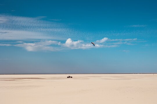Kite Buggy on the beach of Texel Island, The Netherlands. 