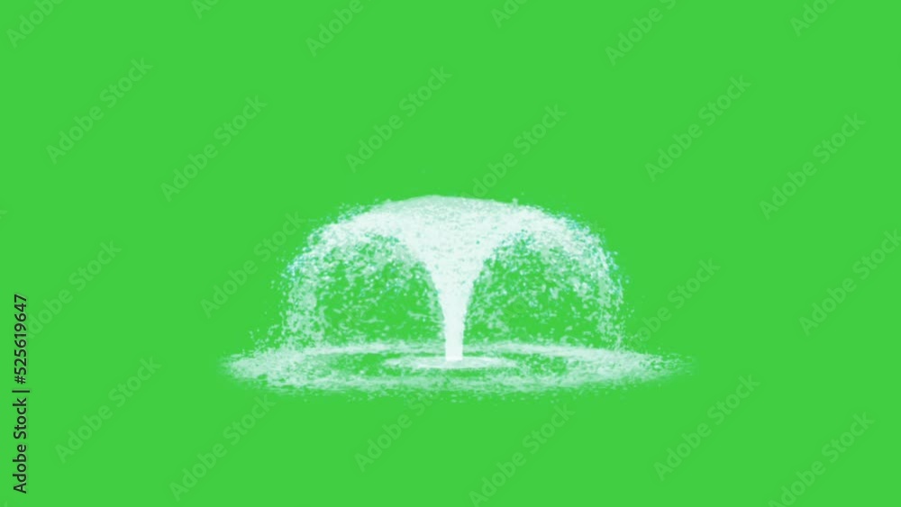 Sticker Animation of a fountain on a green screen background