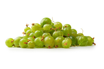 A group of gooseberries isolated on a white background.