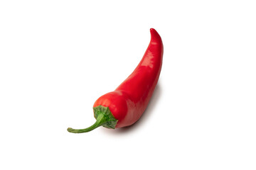 Red hot chili pepper isolated on a white background.