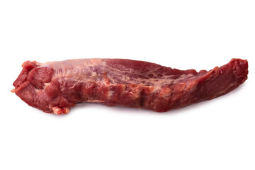 Raw pork tenderloin isolated on a white background.